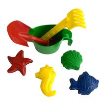 KIt Criativo Infantil Pá Garfo Areia Praia Desenho - 7 Peças