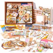 Kit Criativo Papelaria Capivara para DIY Scrapbook, Journal e Stickers Kit Criativo Papelaria Capivara para DIY Scrapbook, Journal e Stickers