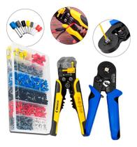 Kit Crimpador E Desencapador Com 1200 Terminais Ilhós