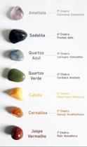 Kit Cristais 7 Chakras Pedras Roladas Energia Reiki Yoga