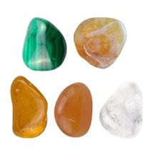 Kit Cristais Pedras Roladas 05 Unidades - Cristais para Magnetismo e Prosperidade