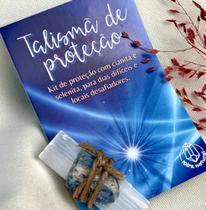 Kit Cristais Talismã De Proteção Cianita Azul E Selenita - Pedras Naturais Espada De São Miguel