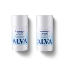 Kit Cristal Natural Alva: Dupla 2 Desodorantes em Barra 55g 12 Horas de Proteção Sem Perfume