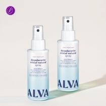 Kit Cristal Natural Alva Dupla 2 Desodorantes Spray 120ml 12 Horas de Proteção Sem Perfume