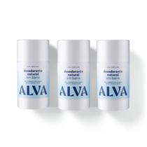 Kit Cristal Natural Alva: Trio 3 Desodorantes em Barra 55g 12 Horas de Proteção Sem Perfume Kit Cristal Natural Alva: Trio 3 Desodorantes em Barra 55g 12 Horas de Proteção Sem Perfume