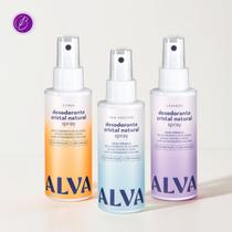 Kit Cristal Natural Alva Trio 3 Desodorantes Spray 120ml 12 Horas de Proteção