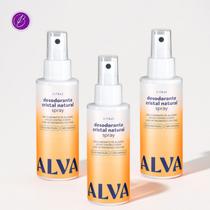 Kit Cristal Natural Alva Trio 3 Desodorantes Spray 120ml 12 Horas de Proteção Citrus Kit Cristal Natural Alva Trio 3 Desodorantes Spray 120ml 12 Horas de Proteção Citrus