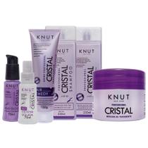 Kit Cristal: Shampoo + Condicionador + Máscara + Leave-in Spray + Hair Gloss + Hair Remedy - Knut