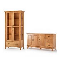 Kit Cristaleira 02 Portas e Gaveta com Pé e Buffet Aparador Madeira Maciça 3 Portas 3 Gavetas Móveis MPO Kit Cristaleira 02 Portas e Gaveta com Pé e Buffet Aparador Madeira Maciça 3 Portas 3 Gavetas Móveis MPO