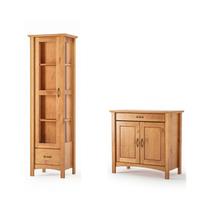 Kit Cristaleira Bella 01 Porta 1220 Com Pé e Aparador Buffet 93,0 cm Bella 02 Portas e 01 Gaveta Móveis MPO