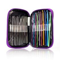 Kit Crochê 22 Agulhas de Alumínio e Coloridas + Estojo Case Kit Crochê 22 Agulhas de Alumínio e Coloridas + Estojo Case
