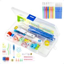 Kit Crochê Agulhas Cabo Emborrachado E Acessórios 53 Peças Kit Crochê Agulhas Cabo Emborrachado E Acessórios 53 Peças