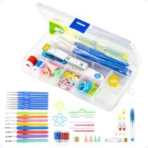 Kit Crochê Complet 16 Agulhas Profissional Cabo Emborrachado