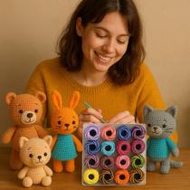 Kit Crochê Completo 16 rolos de linhas De Algodão Cor Mista Cor:01