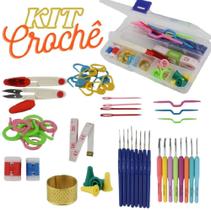 Kit Croche e Amigurumi com 16 agulhas Completo + Acessórios + Estojo Organizador - Lanmax
