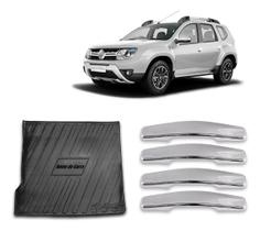 Kit Cromado Aplique Maçaneta Protetor Bandeja de Porta Malas Duster 2010 2011 2012 2013 2014 2015