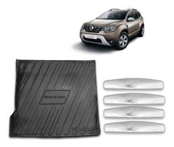 Kit Cromado Aplique Maçaneta Protetor Bandeja de Porta Malas Duster 2016 2017 2018 2019