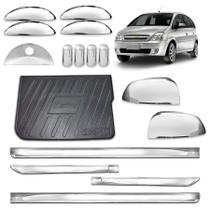 Kit Cromado Completo para Meriva 2002 á 2012 Friso Lateral Xtreme, Maçanetas, Retrovisores, Protetor de PortaMalas e Tampa de Válvula