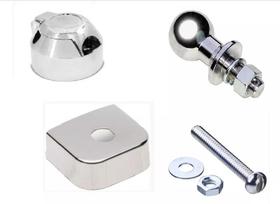 KIT CROMADO ENGATE (Bola Capa e tomada Cromados)