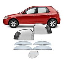 Kit Cromado Maçaneta Retrovisor Tampa Celta Prisma 2006 a 12