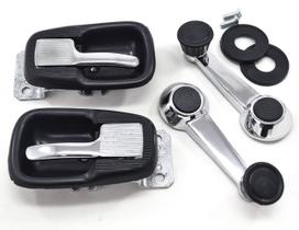 Kit Cromado Manivelas Maçanetas compatível com Brasilia Variant Fusca após 1978 Variant / Brasilia / TL - 1970 em diante Gol BX - até 1986