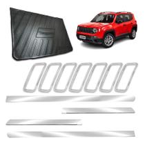 Kit Cromado Renegade 2019 a 2021 Friso Lateral Largo Protetor PortaMalas Aplique Grade Frontal 4 Portas Kit Cromado Renegade 2019 a 2021 Friso Lateral Largo Protetor PortaMalas Aplique Grade Frontal 4 Portas