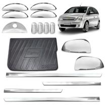 Kit Cromado Slim para Meriva 2002 á 2012 Frisos Inferiores, Maçanetas, Retrovisores, Protetor de PortaMalas e Tampa de Válvula Kit Cromado Slim para Meriva 2002 á 2012 Frisos Inferiores, Maçanetas, Retrovisores, Protetor de PortaMalas e Tampa de Válvula