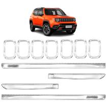 Kit Cromado Xtreme Grade Dianteira Friso Lateral Adaptável para Renegade 2022 á 2024 Estilo e Performance