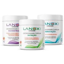 Kit Cronograma Capilar 3 Máscaras Lanox Lancare 500G Trihair