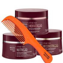 Kit Cronograma capilar Amend e Pente Laranja Beauty Secret