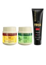 Kit Cronograma Capilar Bioextratus Crescimento 750g ( Jaborandi + Tutano + Força com Pimenta)