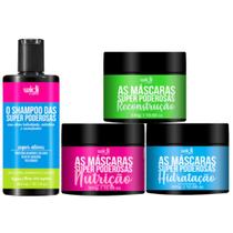 Kit Cronograma Capilar Completo Widi Care Shampoo + 3 Mascaras Nutrição Hidratação Reconstrução