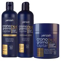 Kit Cronograma Capilar Completo Yenzah 3 Produtos Com Mascara Tratamento Todos Tipos De Cabelo