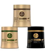 Kit cronograma capilar Haskel 500g (mandioca, murumuru, cavalo forte)