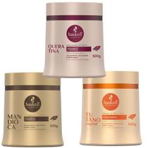 Kit Cronograma Capilar Haskell Cabelos Finos e Ralos 3x 500g