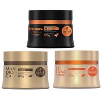 Kit Cronograma Capilar Haskell Cabelos Finos e Ralos 3x300g