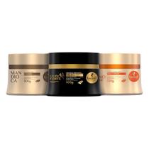 Kit Cronograma Capilar Haskell para Cabelos Frágeis Hidratação, Nutrição e Reconstrução 3 Máscaras de 300g