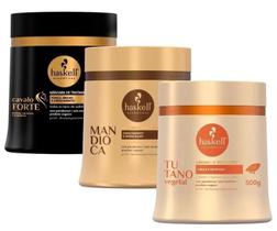 Kit cronograma capilar haskell tutano mancioca cavalo forte 500g p/ cabelos danificados Kit cronograma capilar haskell tutano mancioca cavalo forte 500g p/ cabelos danificados