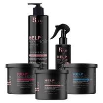 Kit Cronograma Capilar Help Me Hair Hidratação Nutrição Reconstrução Raaf Cosmetics