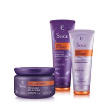 Kit Cronograma Capilar Liso Intenso Hidratação Siage Eudora Shampoo Condicionador Máscara Capilar