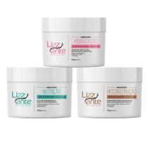 Kit Cronograma Capilar Lizz ante Hidratação Nutrição Reconstrução 300g