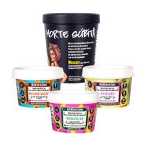 Kit Cronograma Capilar Lola Máscara Morte Súbita 450g 3x Bemdita Ghee 100g Hidratação, Nutrição e Reconstrução