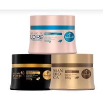 Kit cronograma capilar máscara haskell 300g bendito loiro cavalo forte mandioca