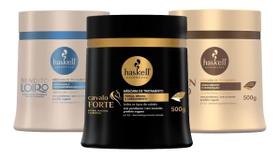 KIT CRONOGRAMA CAPILAR MÁSCARA HASKELL 500gr BENDITO LOIRO CAVALO FORTE MANDIOCA