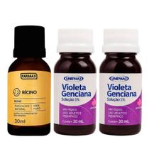 Kit Cronograma Capilar Óleo de Rícino 30ml 2 Violetas Genciana 30ml Hidratação e Matização Kit Cronograma Capilar Óleo de Rícino 30ml 2 Violetas Genciana 30ml Hidratação e Matização