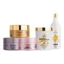 Kit Cronograma Capilar + Pó Descolorante White + Ox 05 Vol