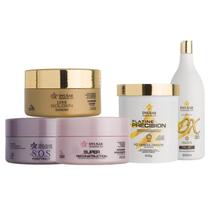 Kit Cronograma Capilar + Pó Descolorante White + Ox 30 Vol