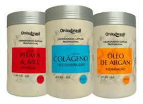 Kit Cronograma Capilar Profissional Onixx Brasil 3 Passos