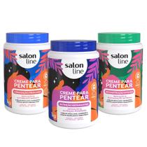 Kit Cronograma Capilar Queridinho com 3 Cremes de Pentear, Salon Line, 1kg - Creme para Pentear