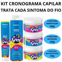 Kit Cronograma Capilar Shampoo 3 Máscaras e Creme De Pentear